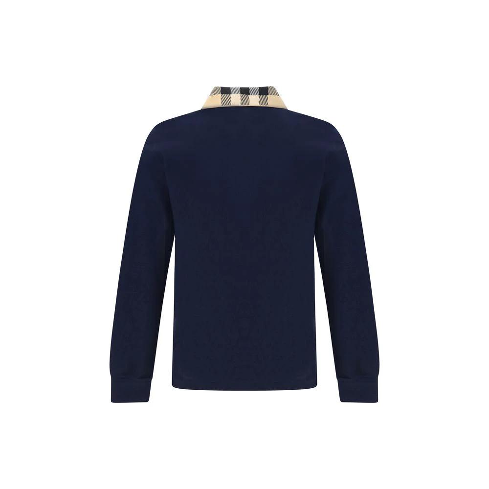 Polo en coton bleu Burberry