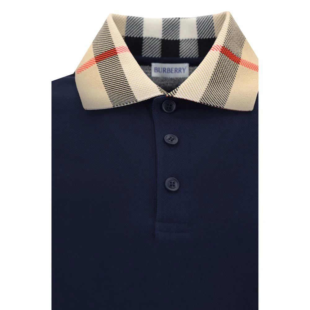 Polo en coton bleu Burberry