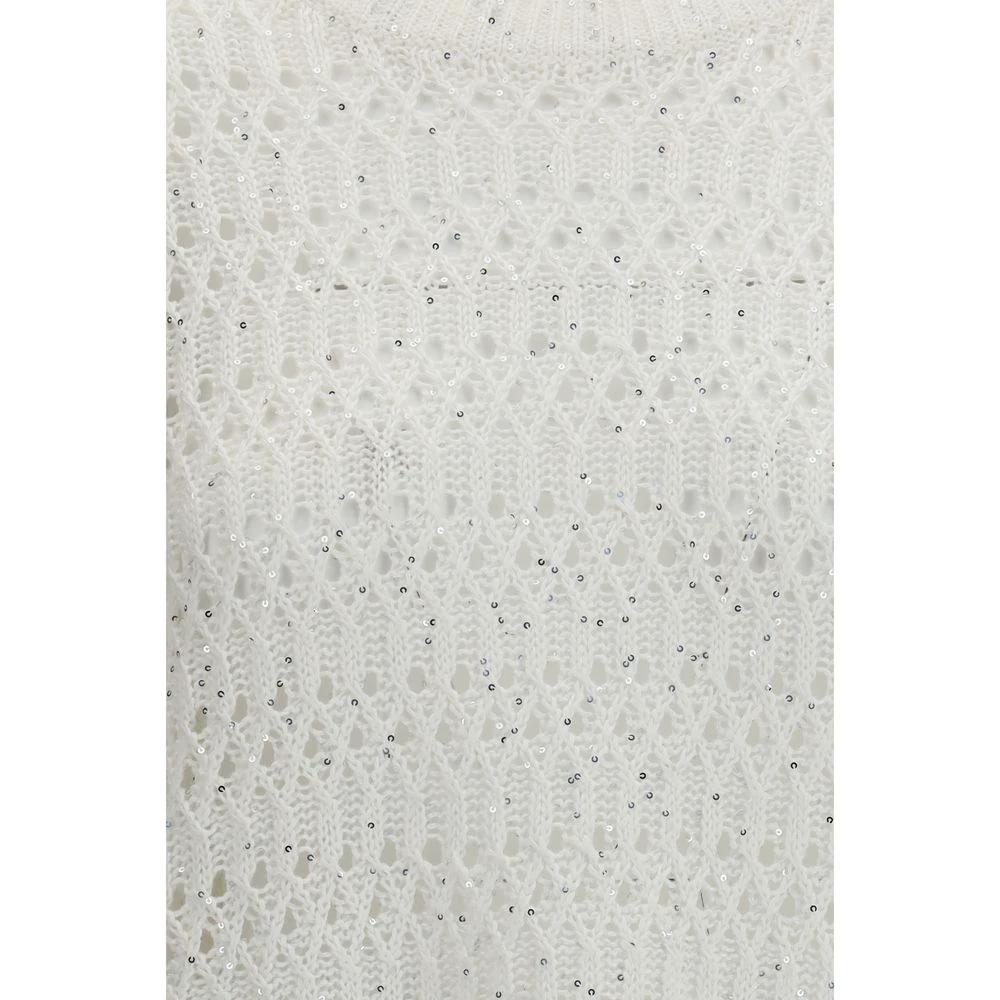 Sweat-shirt en soie blanche Brunello Cucinelli