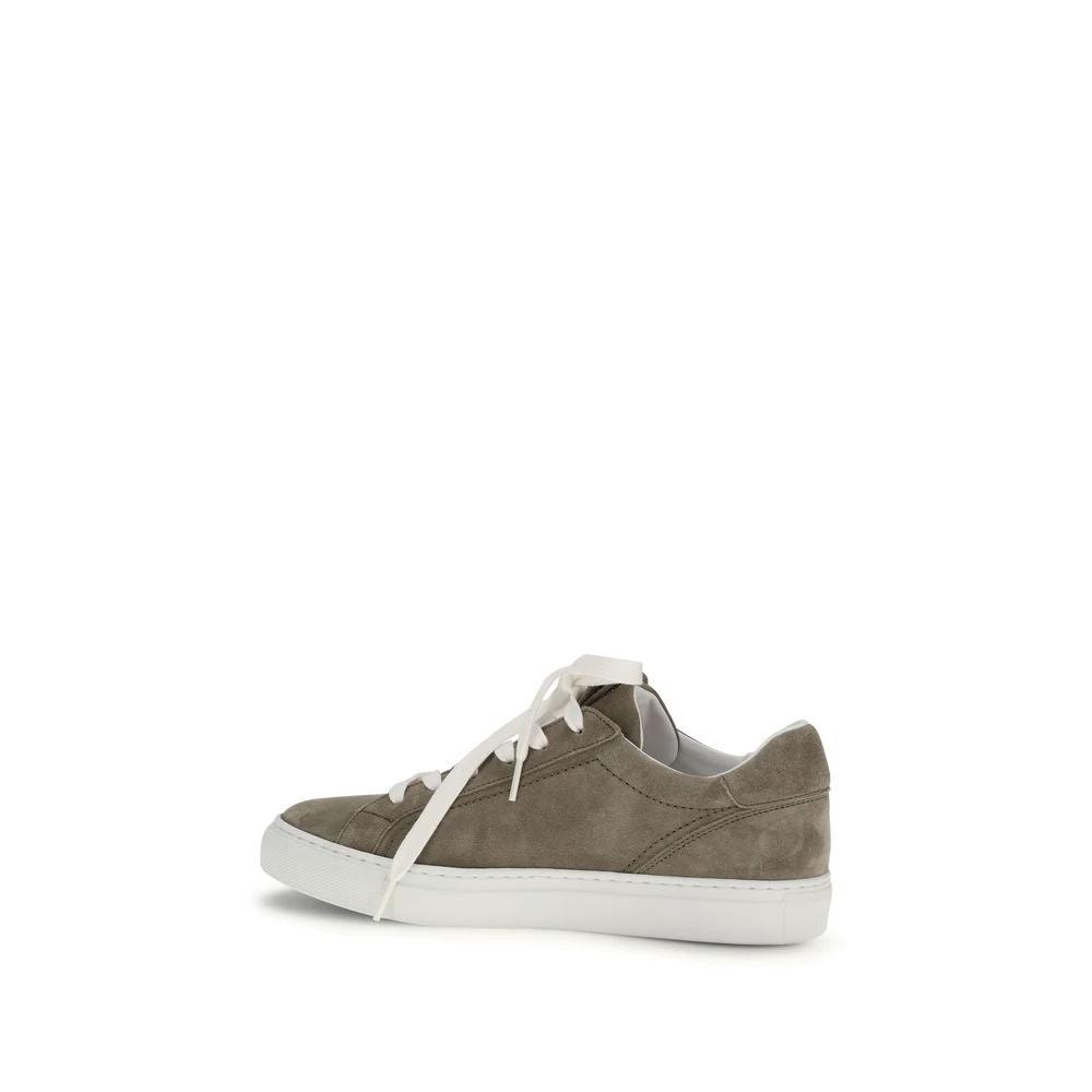 Baskets Bos Taurus en cuir de veau gris Brunello Cucinelli