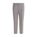 Pantalon habillé en coton gris Prada