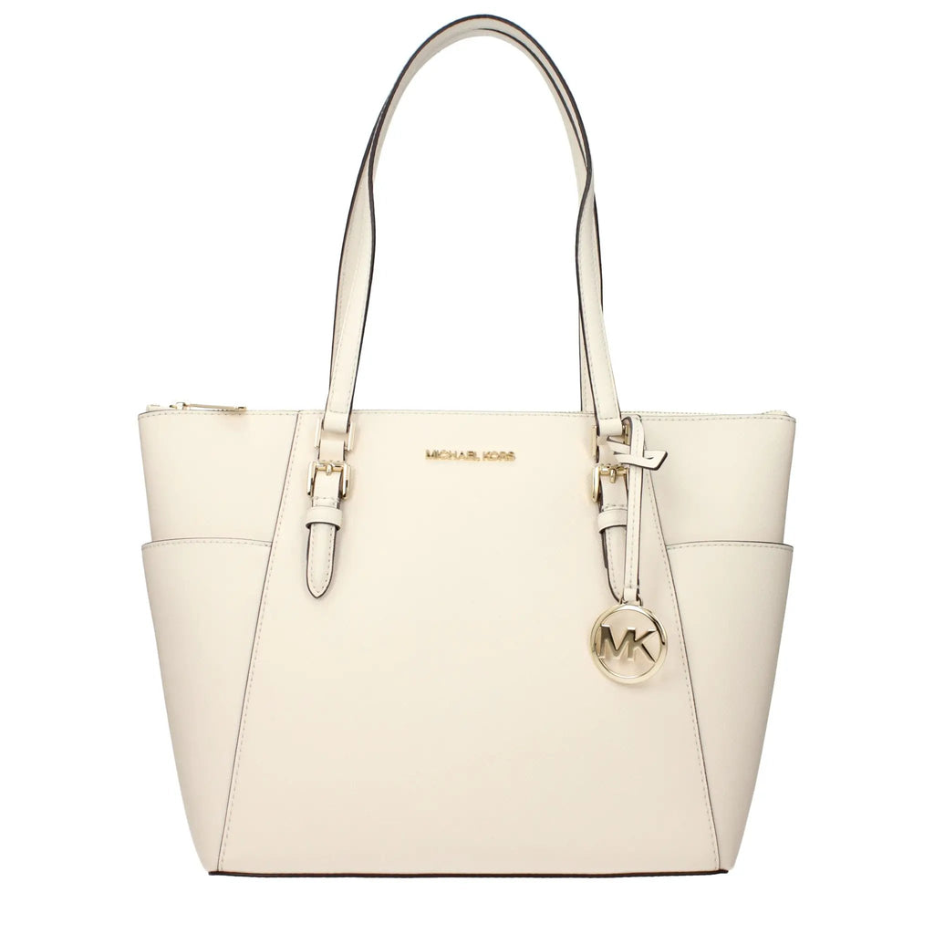 Sac bandoulière en cuir beige Michael Kors