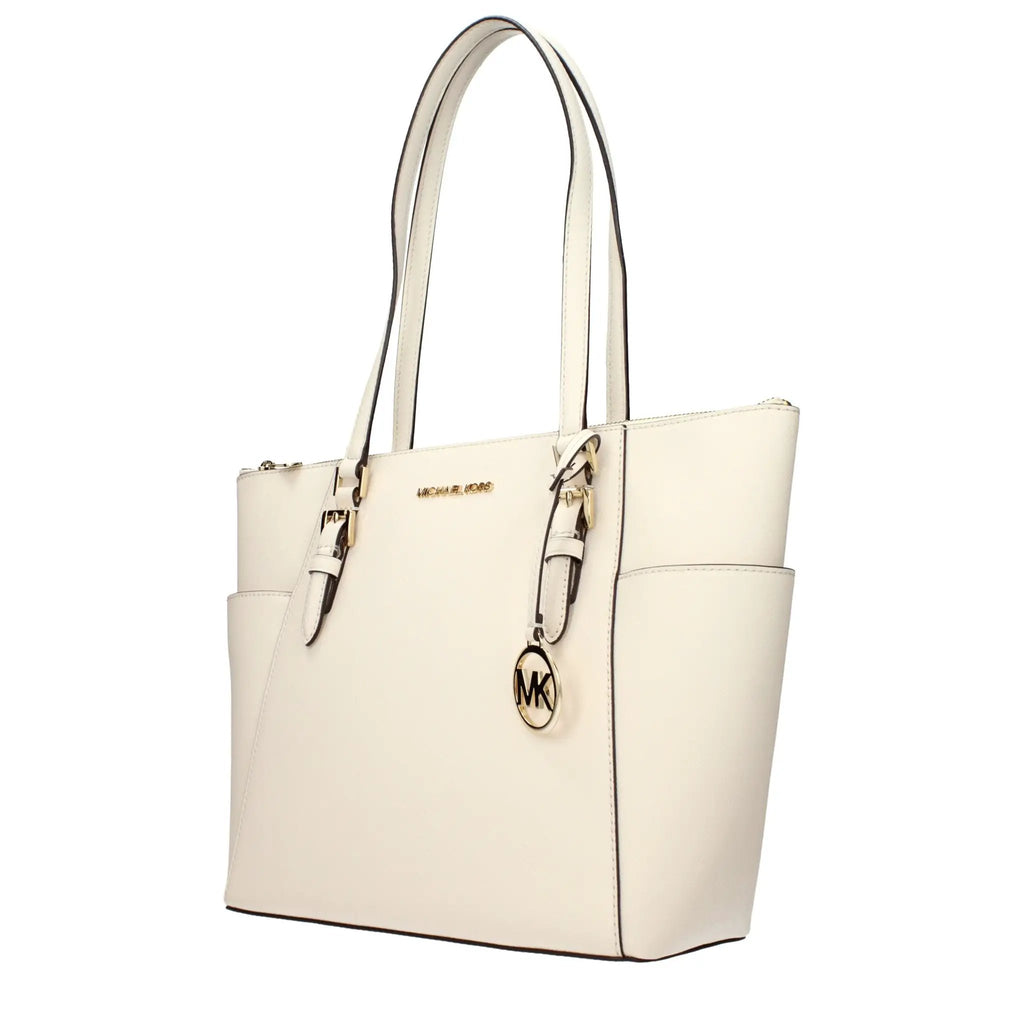 Sac bandoulière en cuir beige Michael Kors