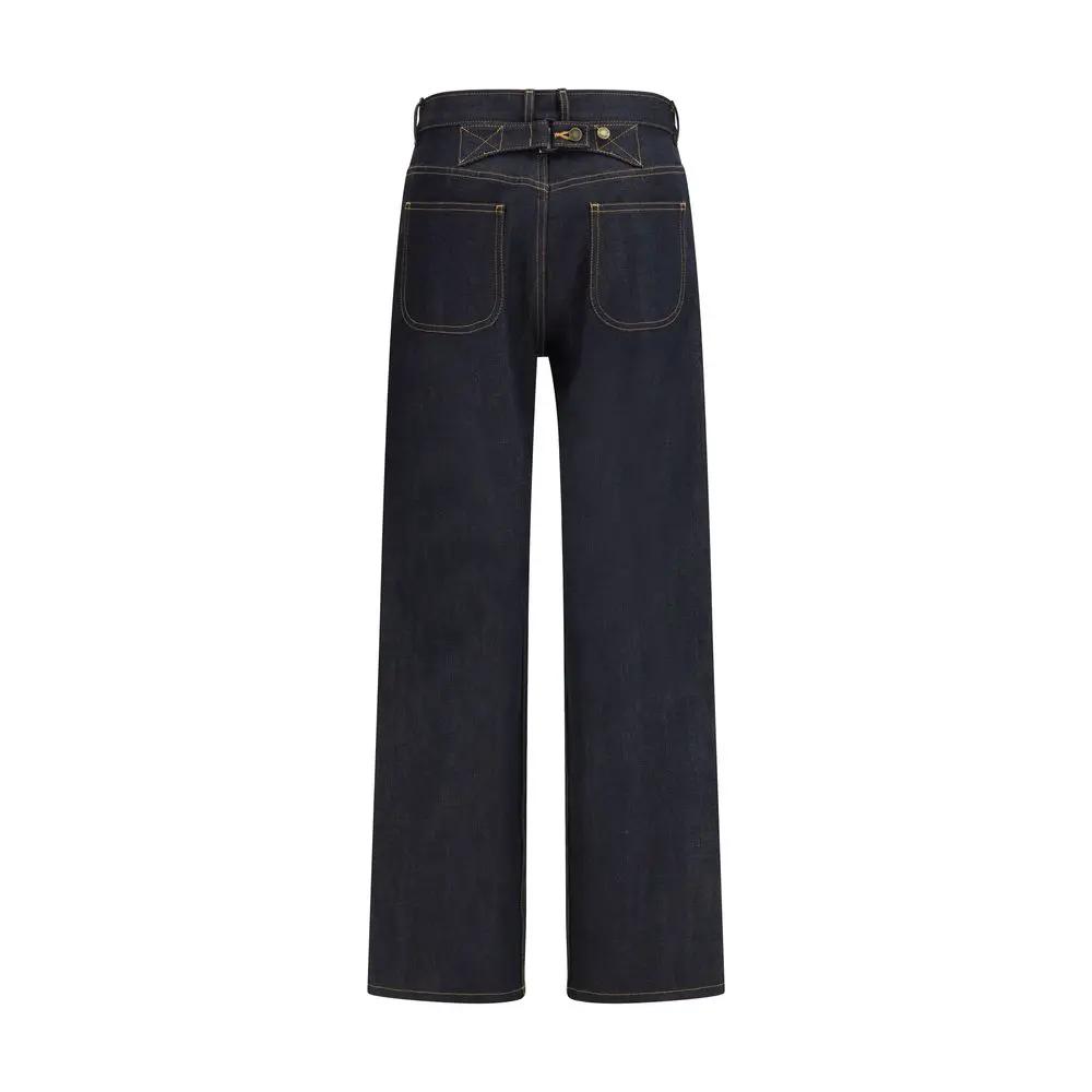 Jean droit en coton bleu Thom Browne