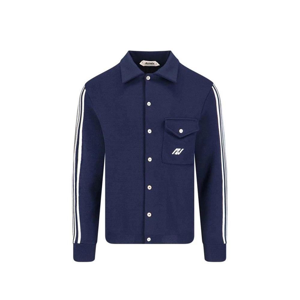 Autry Blue Nylon Cardigan