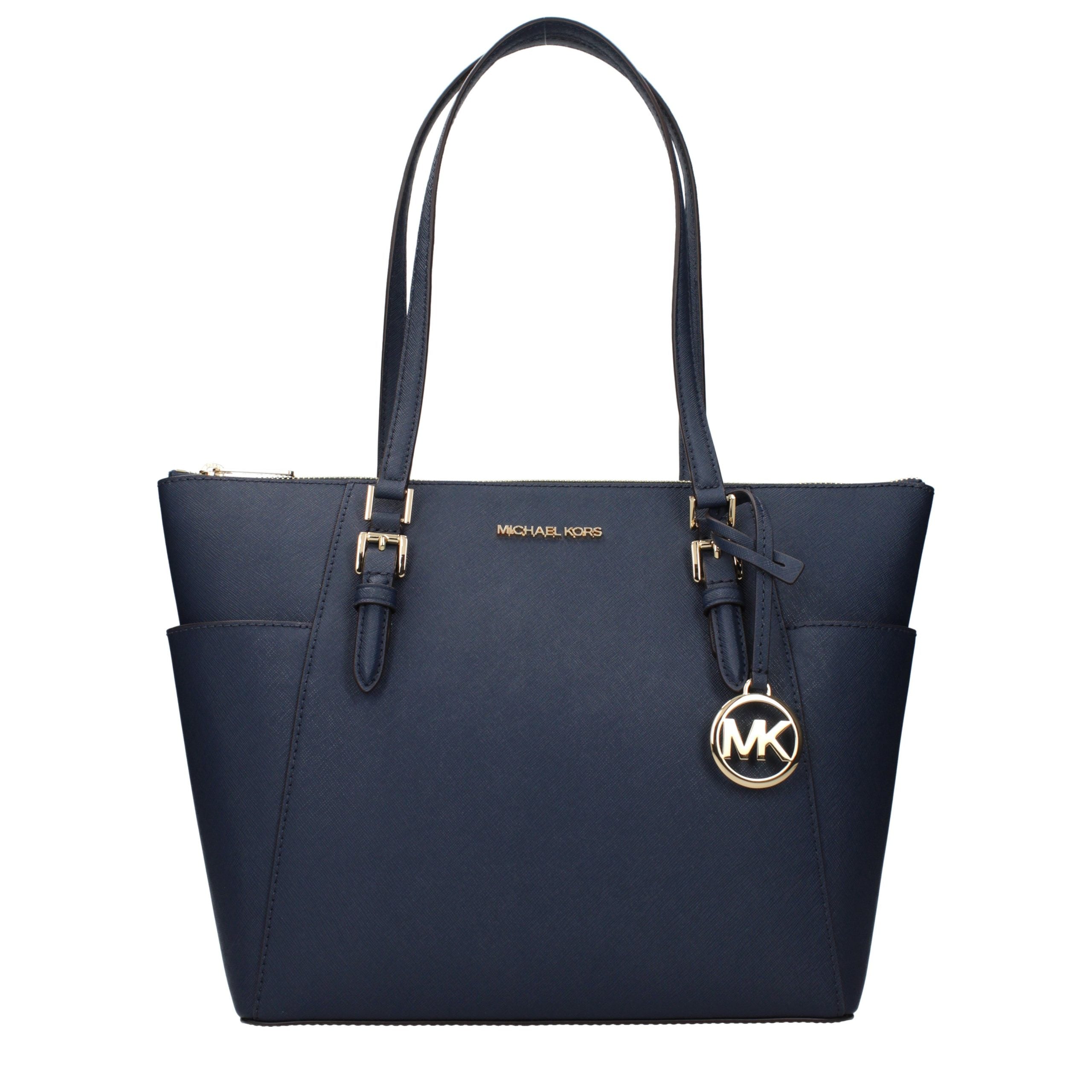 Sac bandoulière en cuir bleu Michael Kors