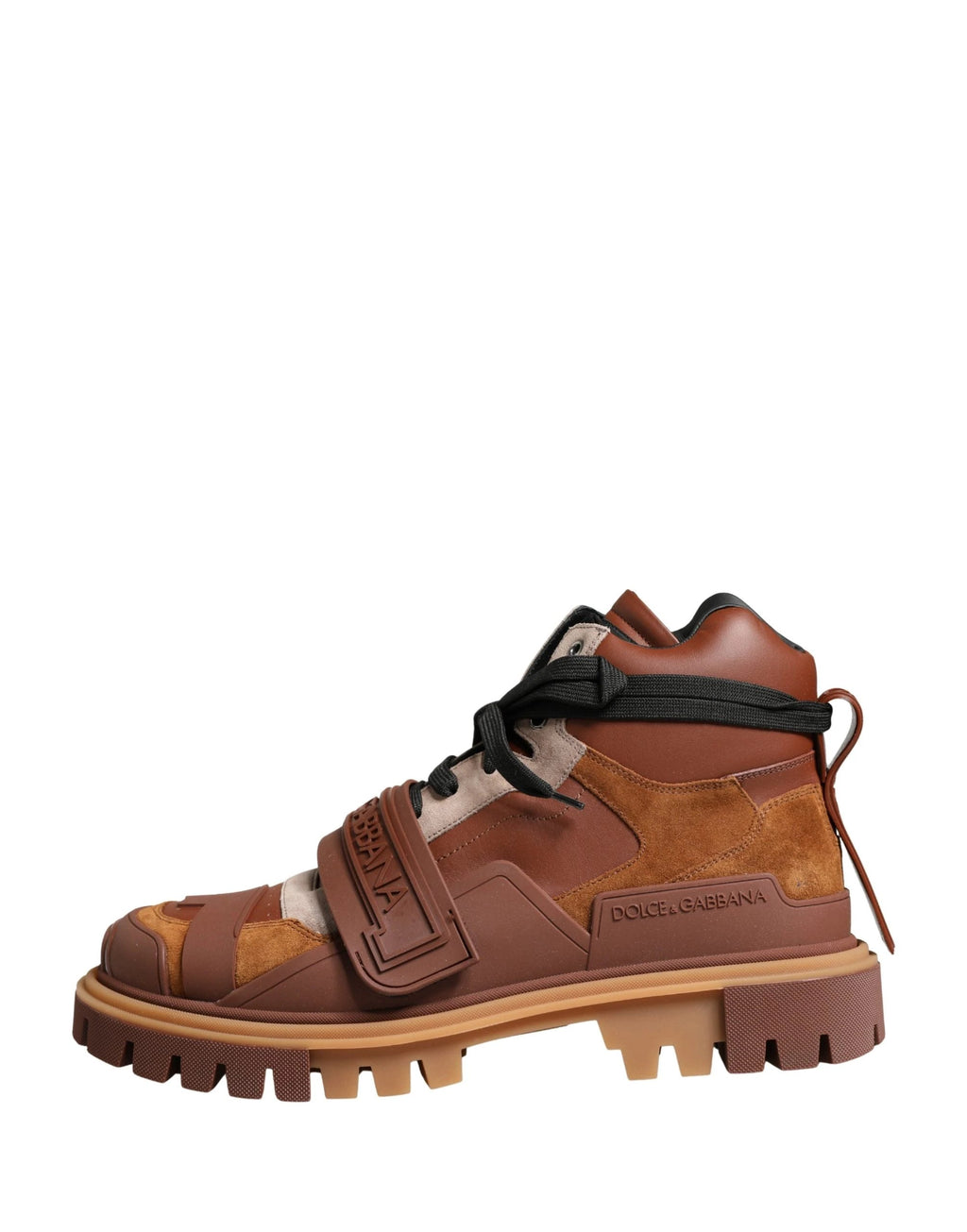 Dolce & Gabbana Brown Leather Trekking-Style Men Boots Shoes