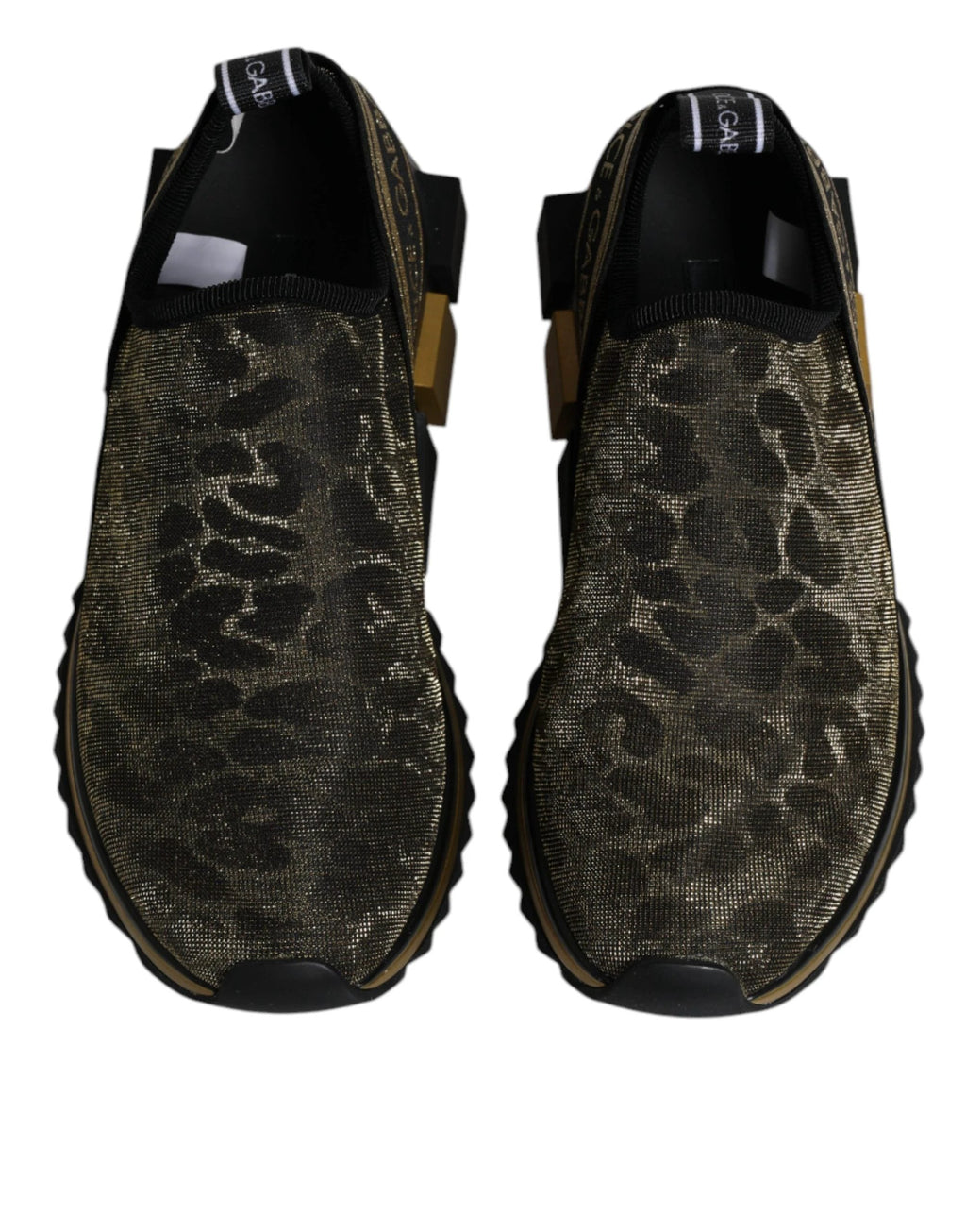 Baskets Dolce &amp; Gabbana Sorrento léopard à paillettes dorées