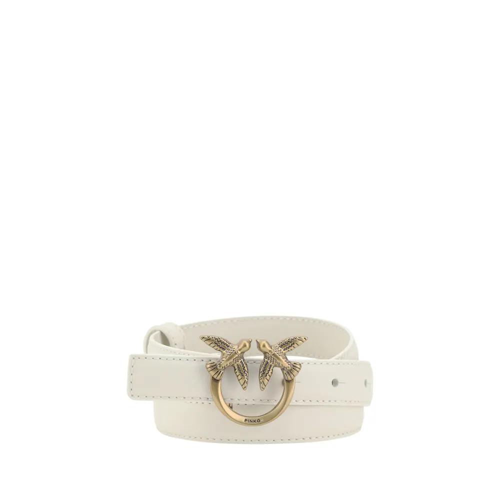 Ceinture PINKO Bos Taurus Regular en cuir de veau blanc
