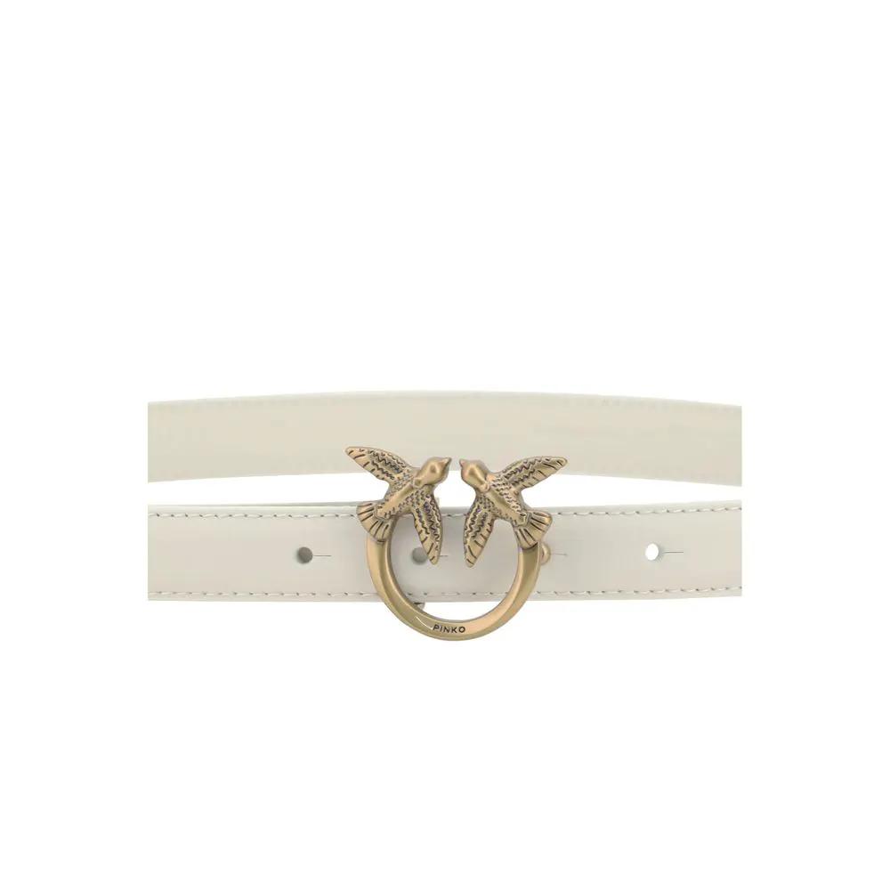 Ceinture PINKO Bos Taurus Regular en cuir de veau blanc