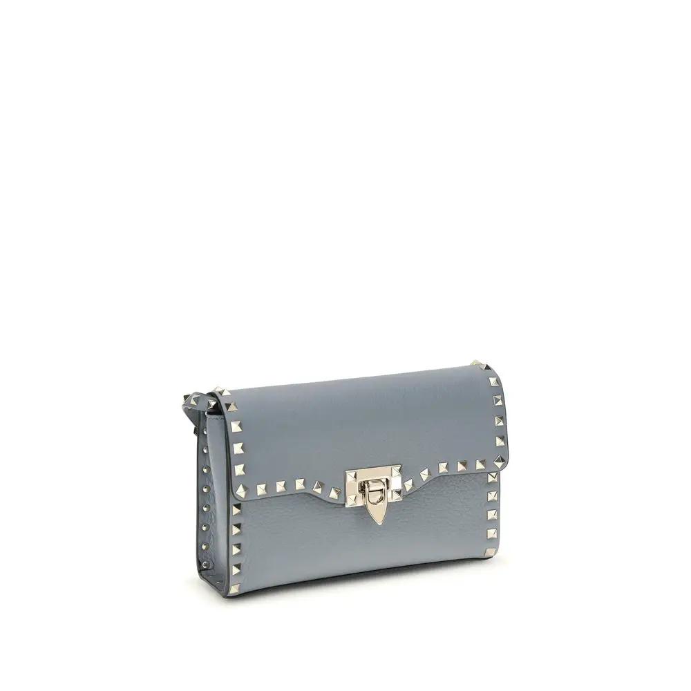 Valentino Garavani Blue Calf Leather Bos Taurus Shoulder Bag