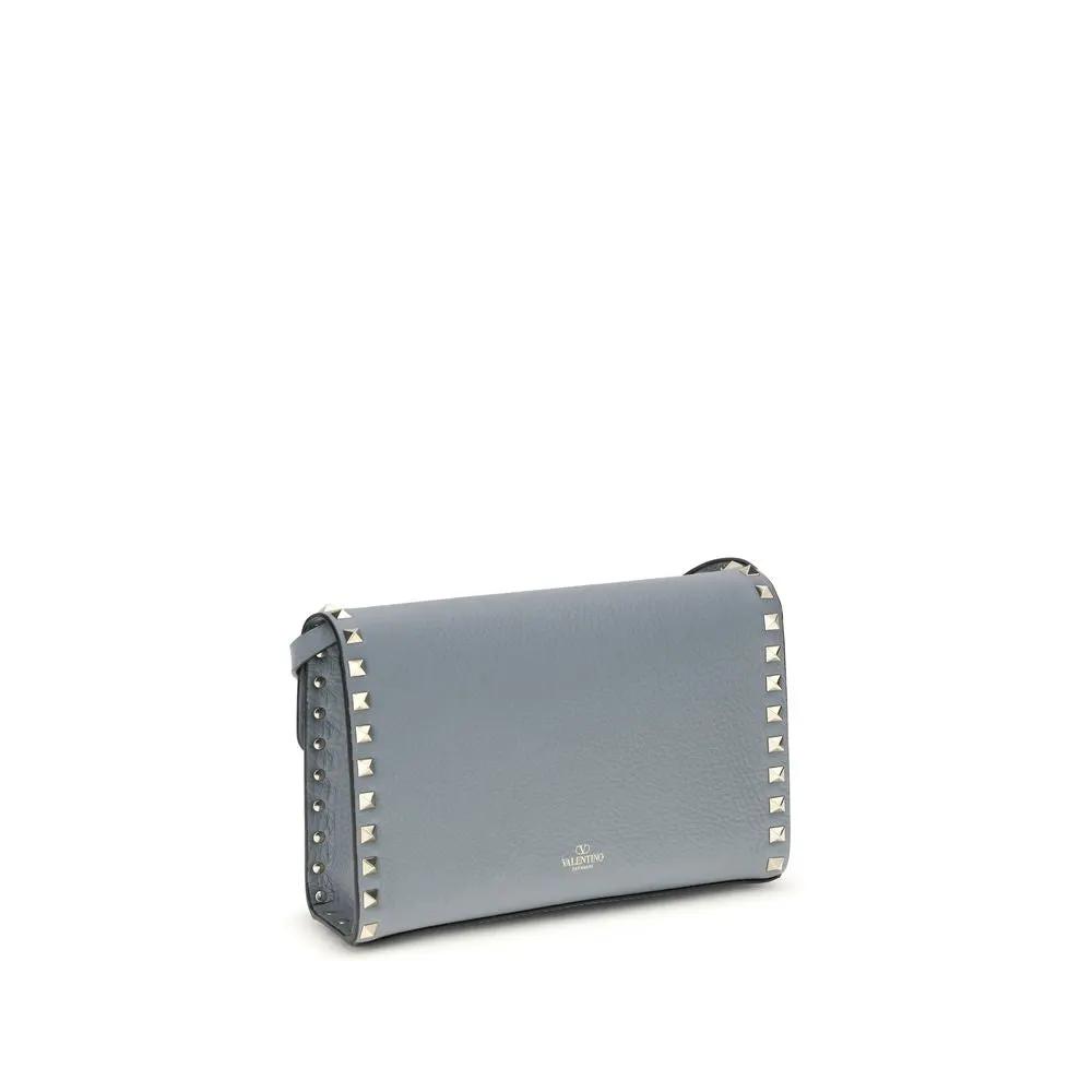 Valentino Garavani Blue Calf Leather Bos Taurus Shoulder Bag