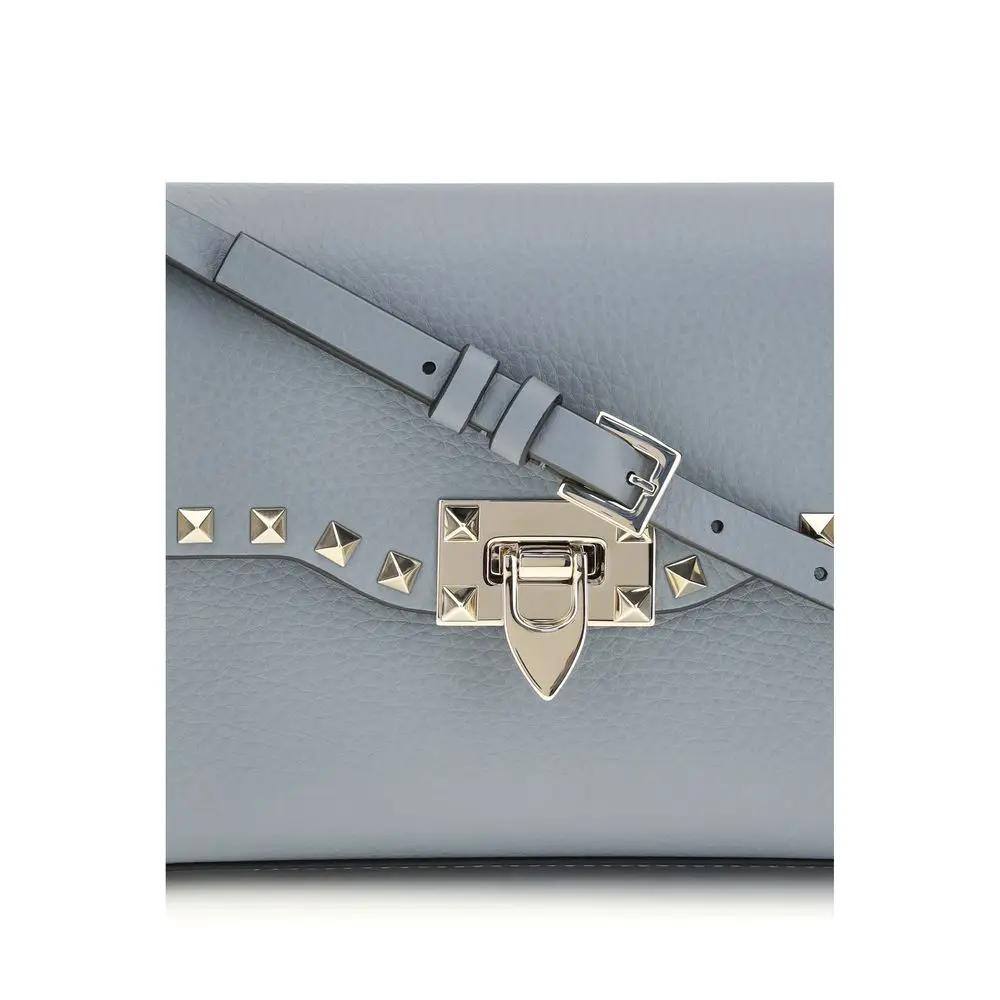 Valentino Garavani Blue Calf Leather Bos Taurus Shoulder Bag
