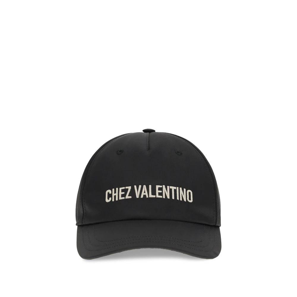 Valentino Garavani Black Cotton Cap (Baseball Hat)