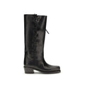 Bottes à lacets Bos Taurus en cuir de veau noir Paris Texas