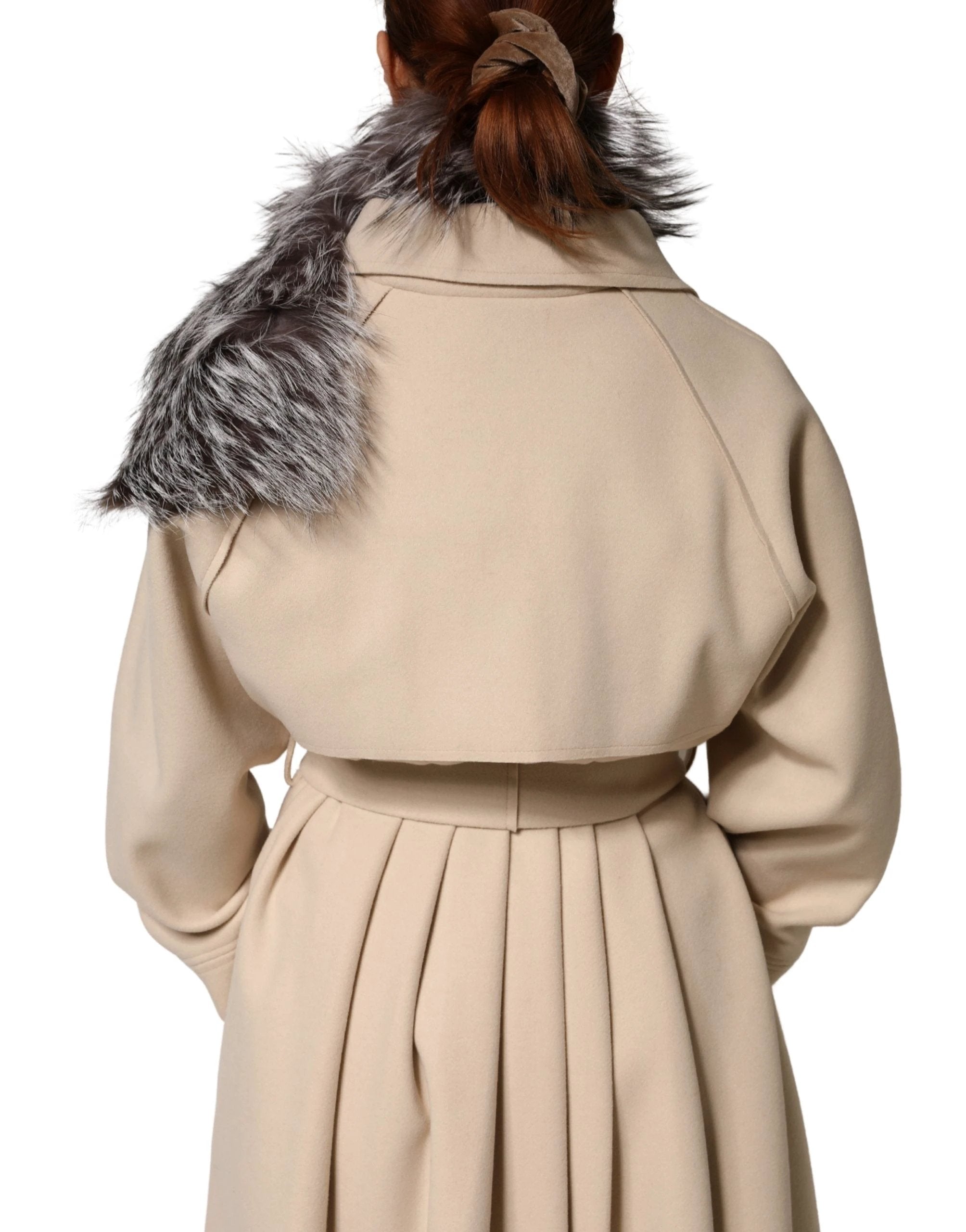 Écharpe d'hiver Dolce &amp; Gabbana en fourrure de renard gris