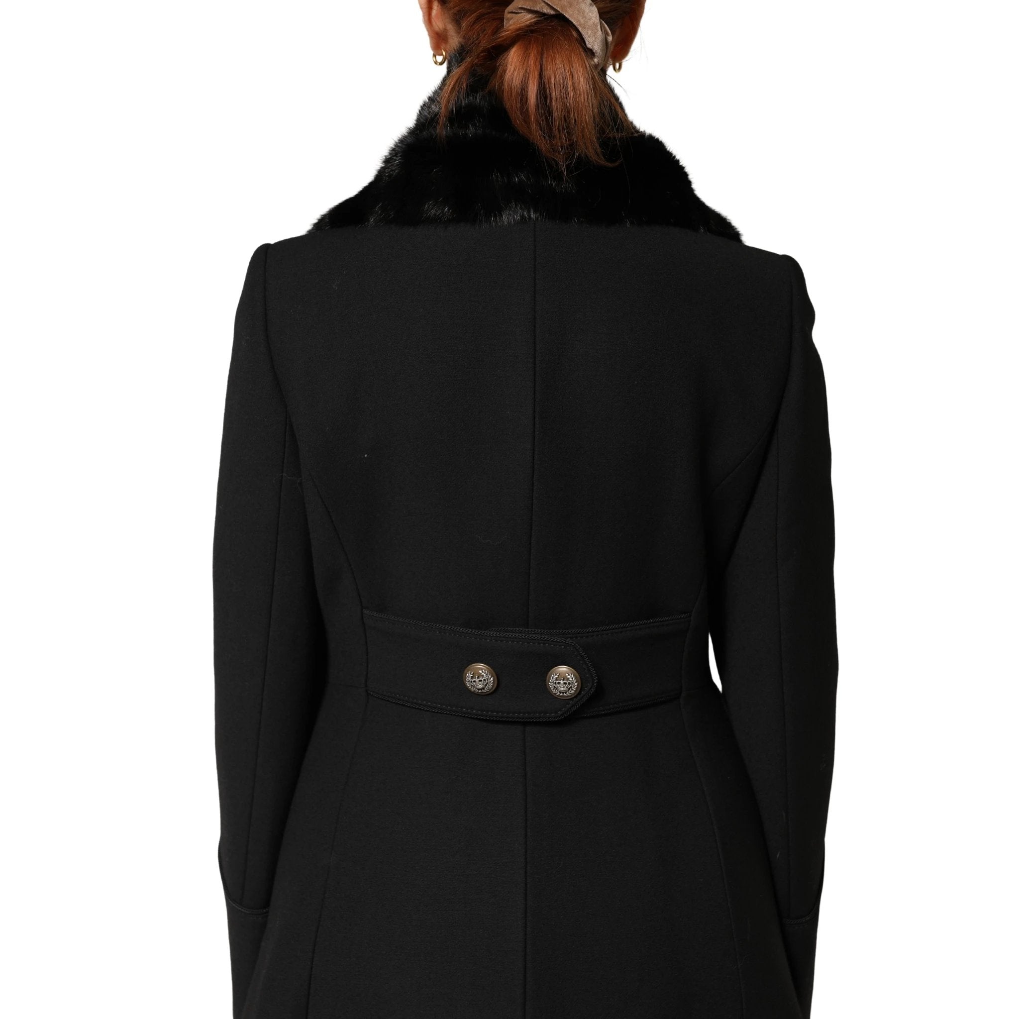 Châle en fourrure noire Dolce &amp; Gabbana, cache-cou, écharpe
