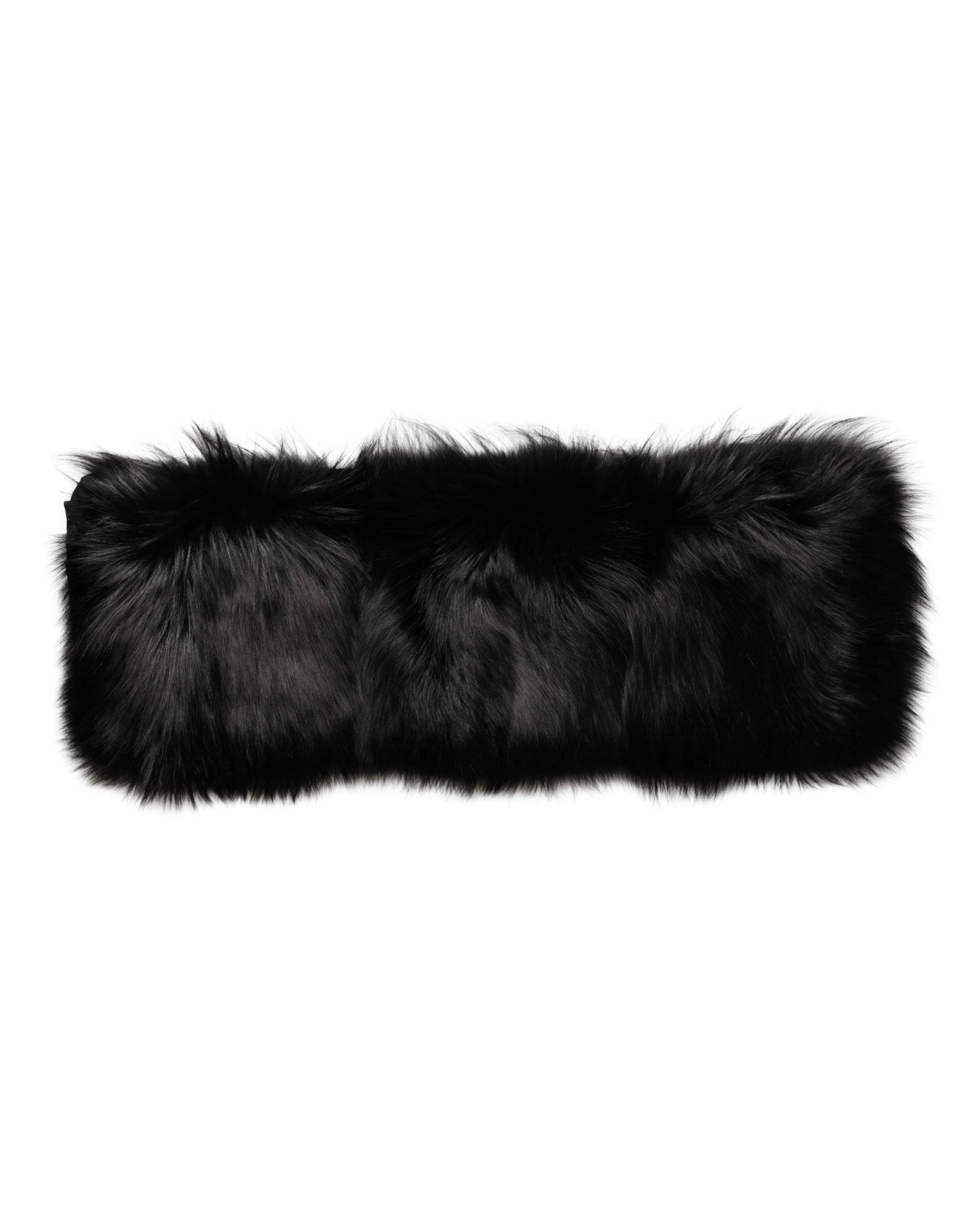 Écharpe châle Dolce &amp; Gabbana en fourrure noire à col montant et épaules dénudées