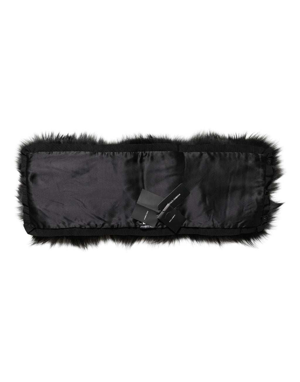 Écharpe châle Dolce &amp; Gabbana en fourrure noire à col montant et épaules dénudées