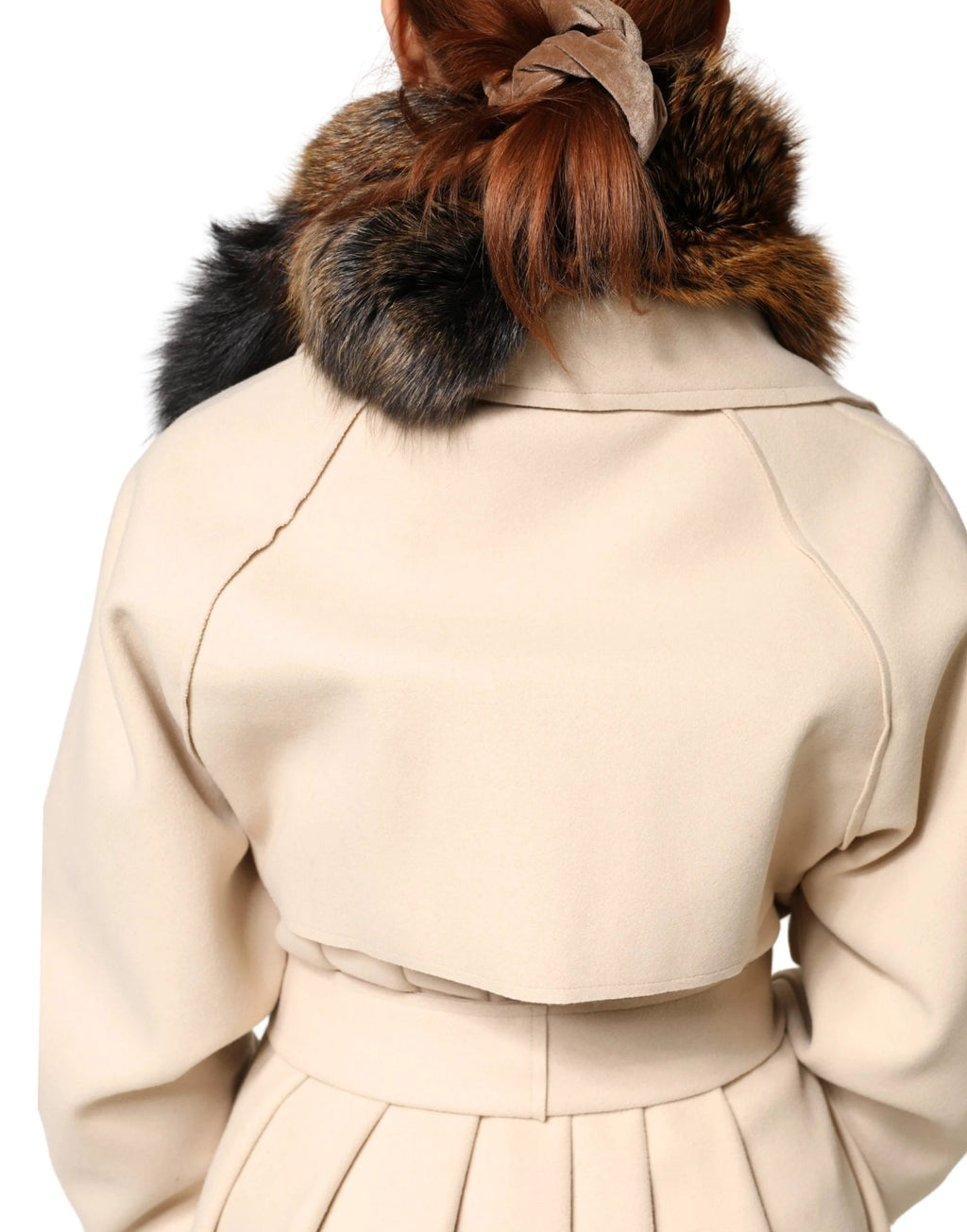Écharpe d'hiver Dolce &amp; Gabbana en fourrure de renard roux marron