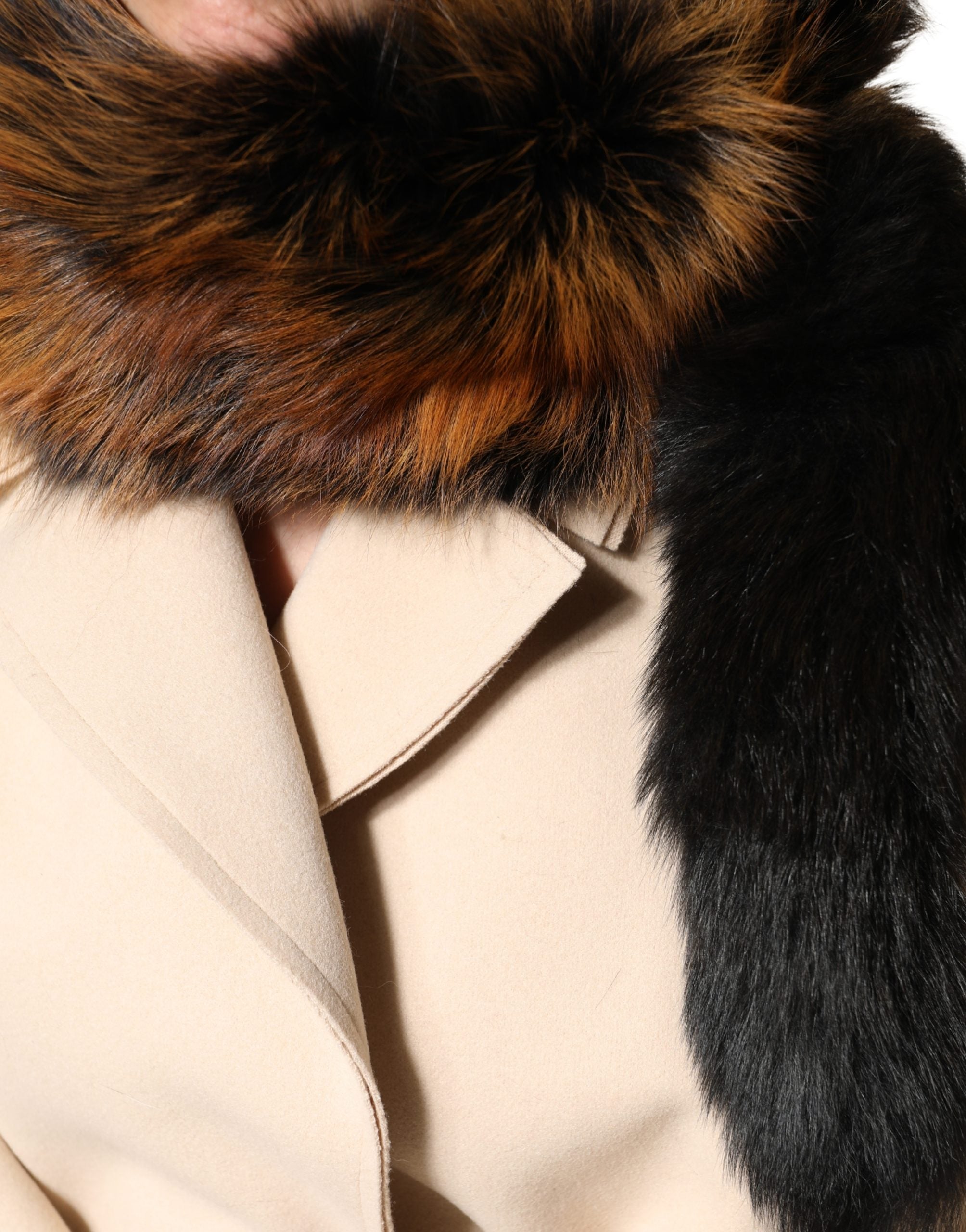 Écharpe d'hiver Dolce &amp; Gabbana en fourrure de renard roux marron
