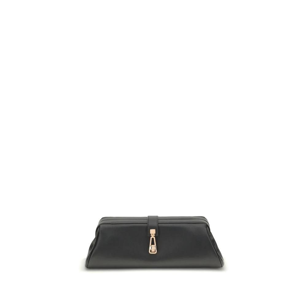 Pochette Bos Taurus en cuir de veau noir Gabriela Hearst
