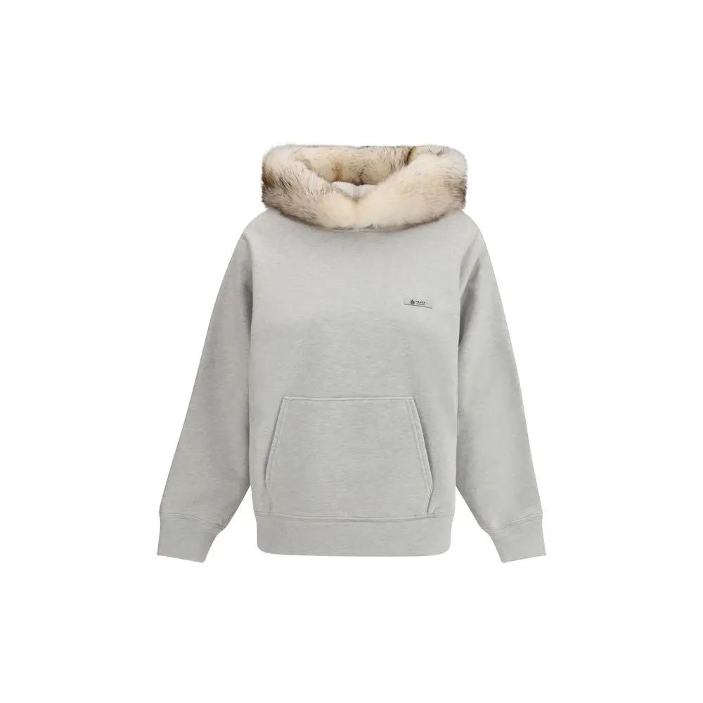 Sweat-shirt gris en coton Prada