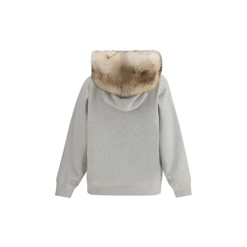 Sweat-shirt gris en coton Prada