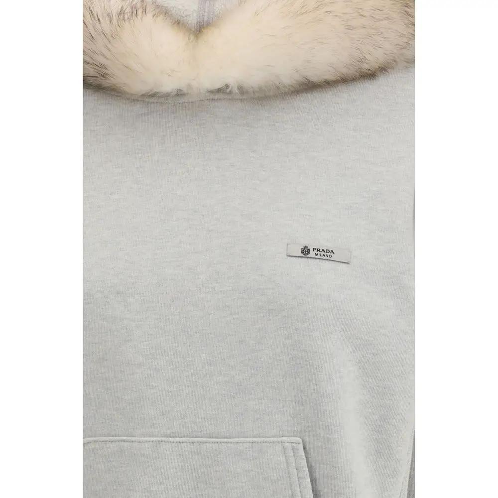 Sweat-shirt gris en coton Prada