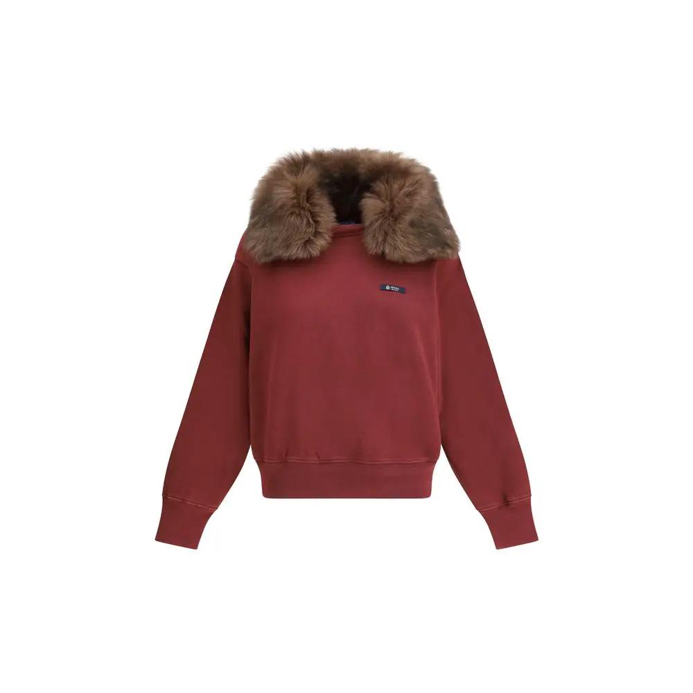 Sweat-shirt en coton bordeaux Prada
