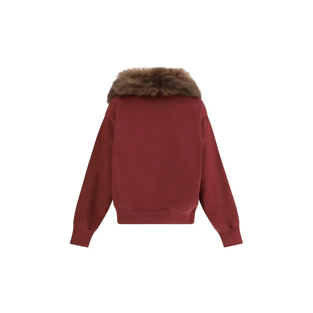 Sweat-shirt en coton bordeaux Prada