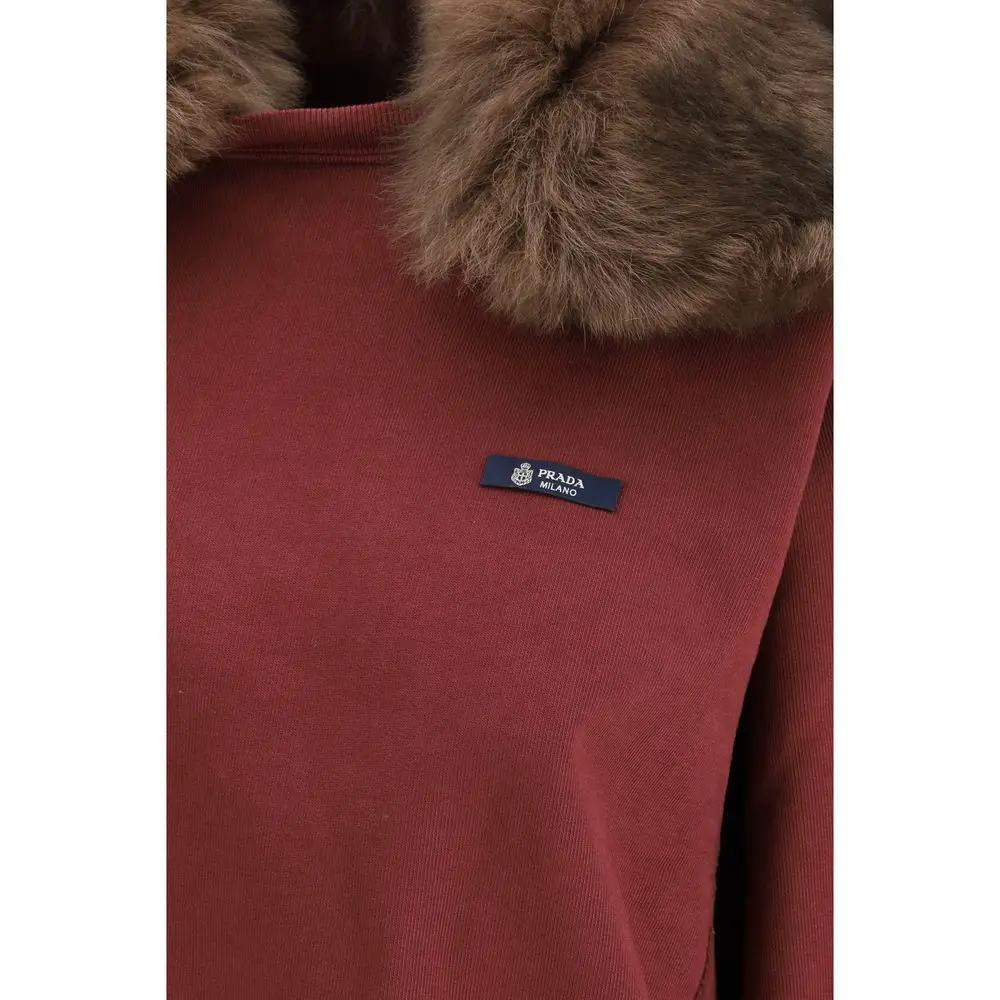 Sweat-shirt en coton bordeaux Prada