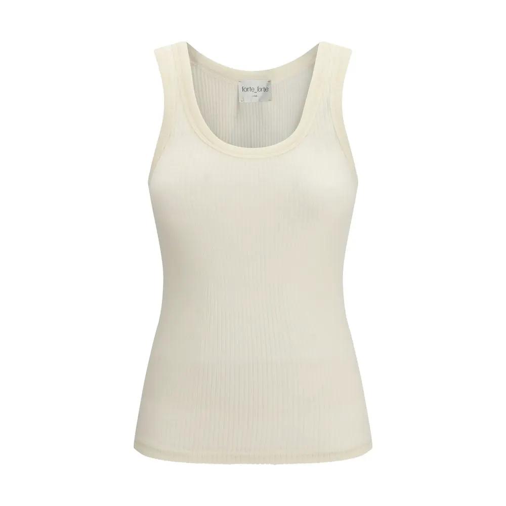 Forte_Forte Beige Wool Oves Aries Sleeveles T-Shirt