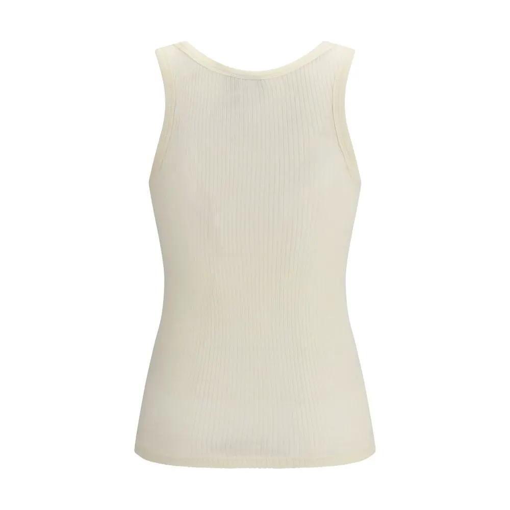 Forte_Forte Beige Wool Oves Aries Sleeveles T-Shirt