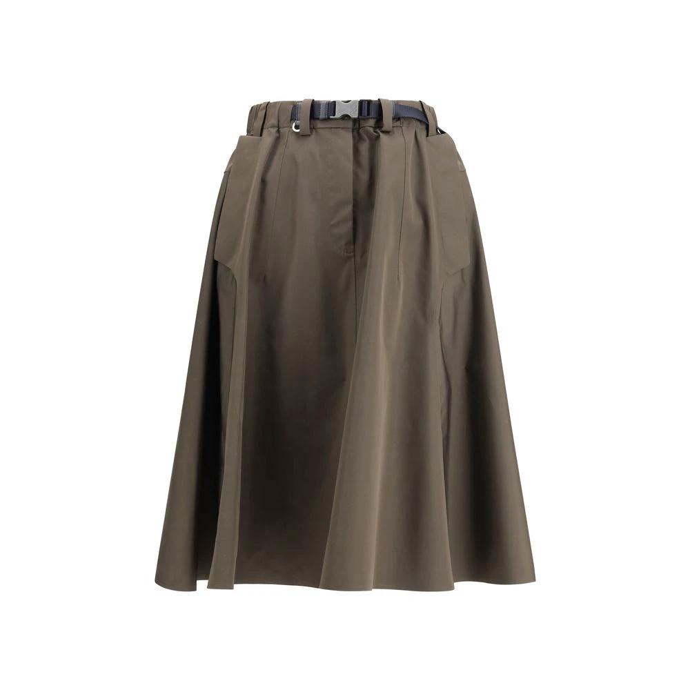 Jupe midi bicolore Prada en polyester recyclé