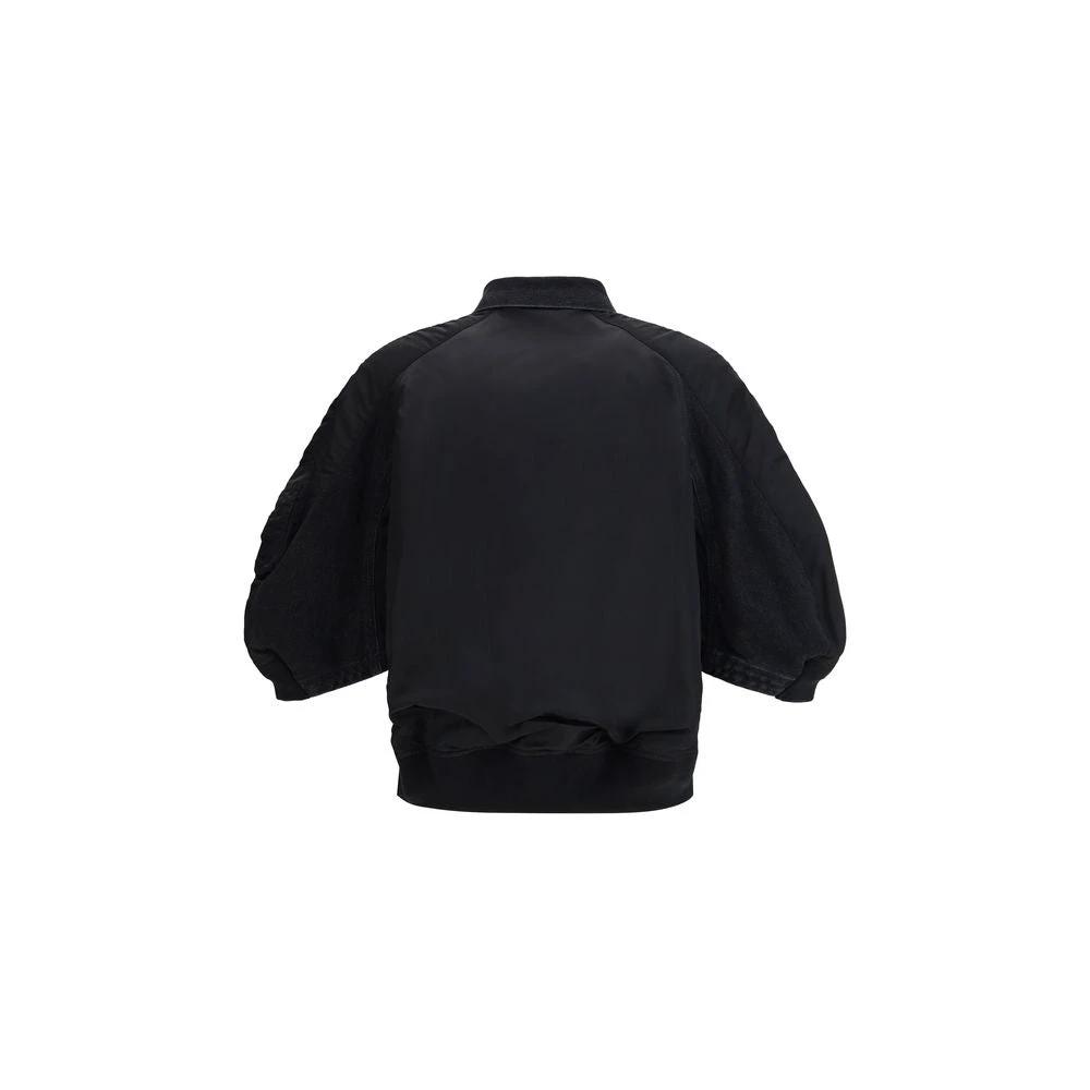 Sacai Black Cotton Denim Jacket