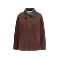 Manteau en coton marron Prada