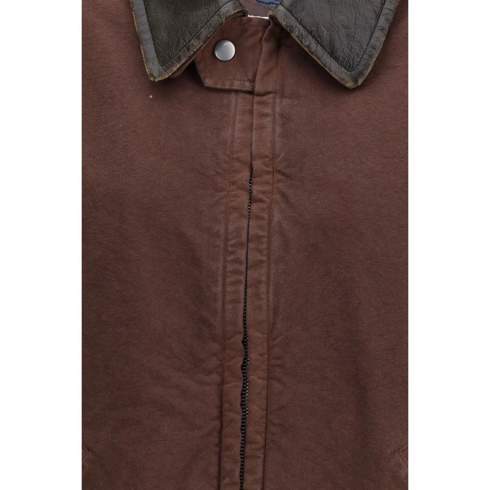 Manteau en coton marron Prada