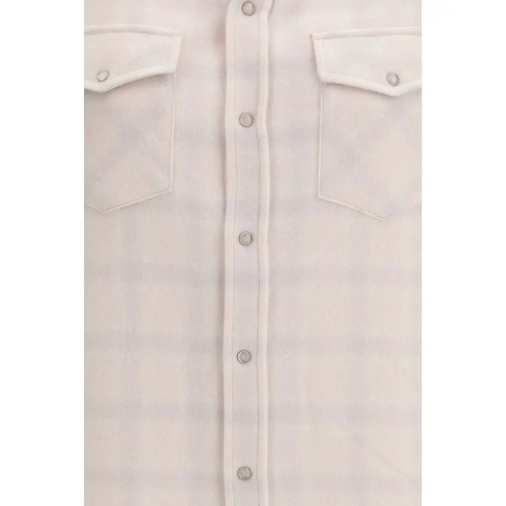 God's True Cashmere White Cashmere Pattern Shirt