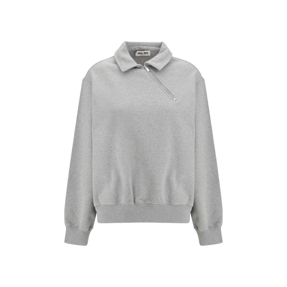 Sweat-shirt gris en coton Miu Miu