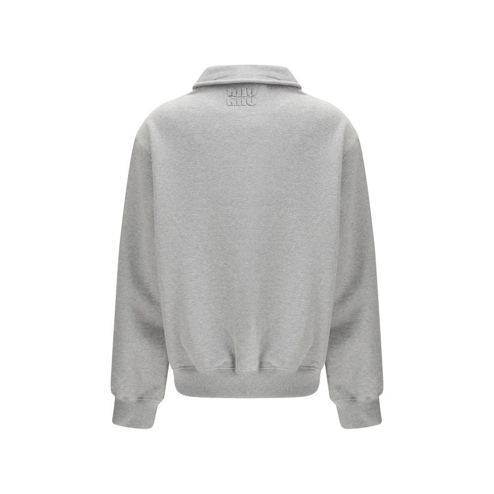 Sweat-shirt gris en coton Miu Miu