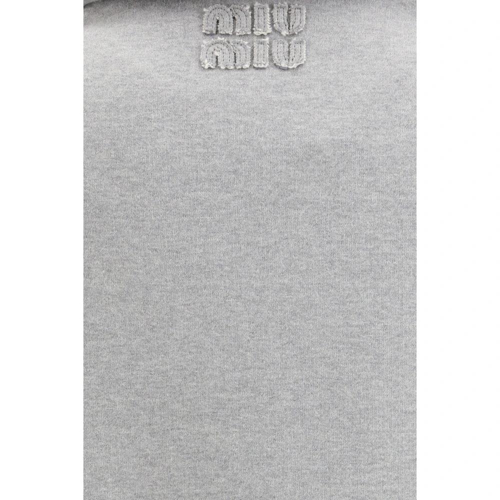 Sweat-shirt gris en coton Miu Miu
