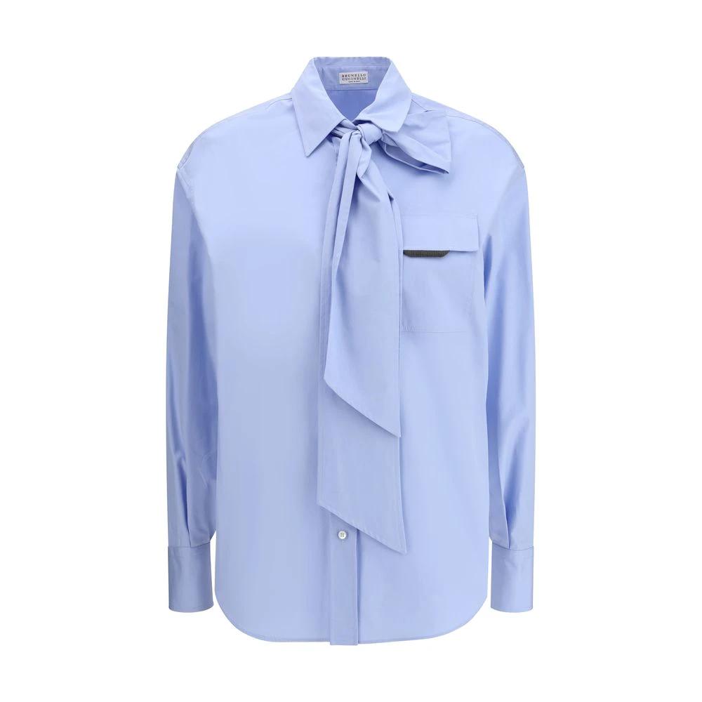 Brunello Cucinelli Blue Cotton Dress Shirt