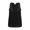 SA SU PHI Black Silk Sleeveles T-Shirt