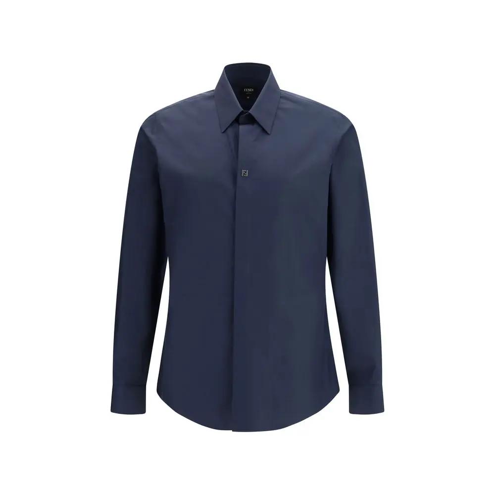 Fendi Blue Cotton Shirt