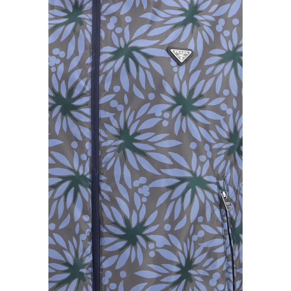 Prada Blue Recycled Polyamide Shell Jacket