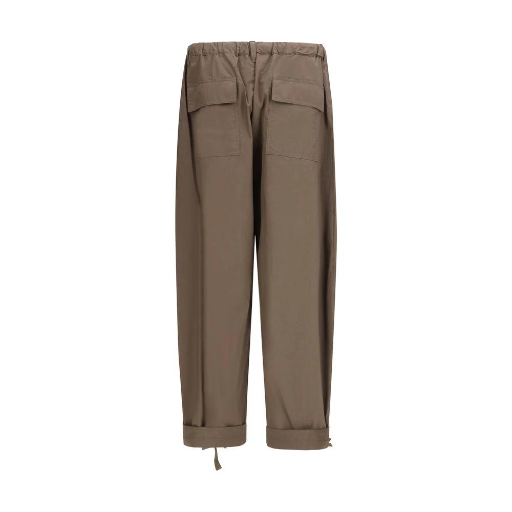 Pantalon décontracté en coton marron Sacai