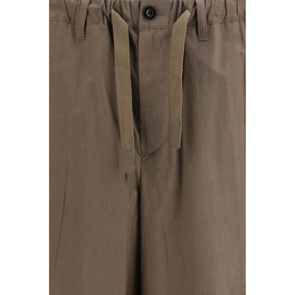 Pantalon décontracté en coton marron Sacai