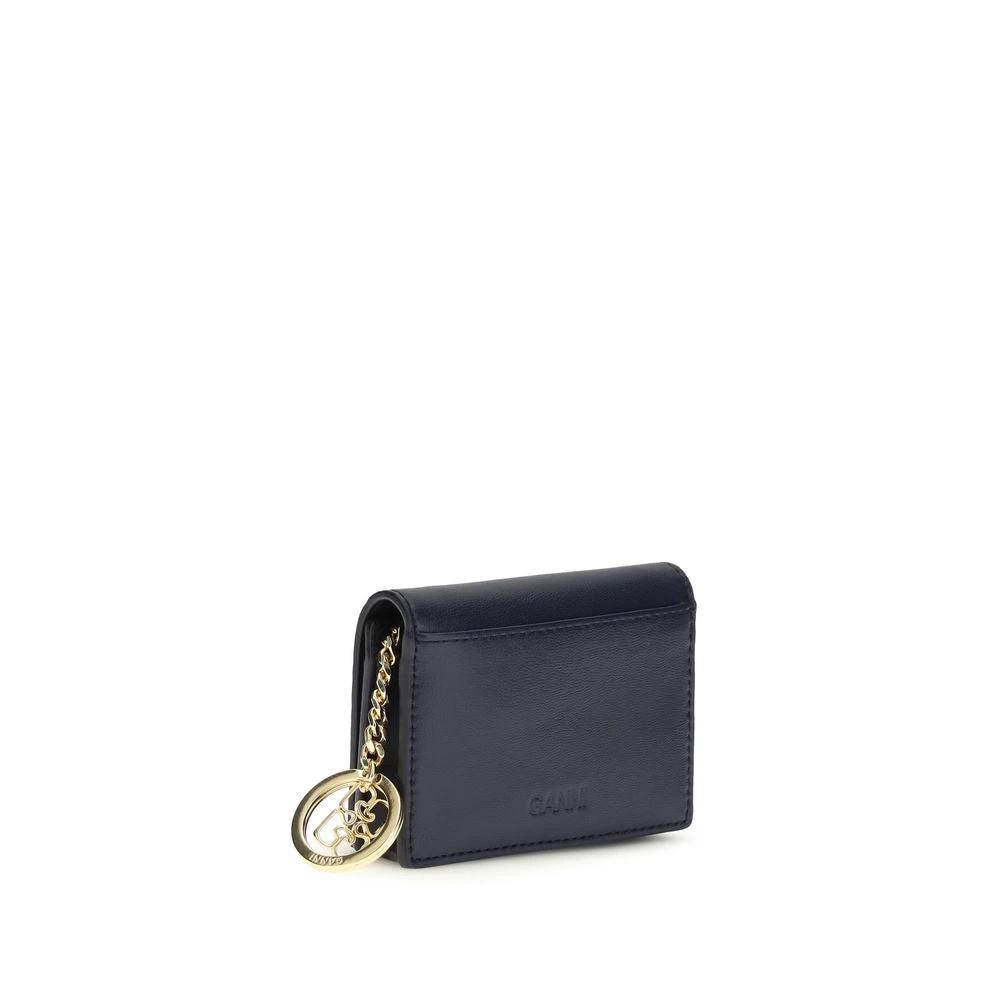 Portefeuille Ganni en cuir recyclé noir