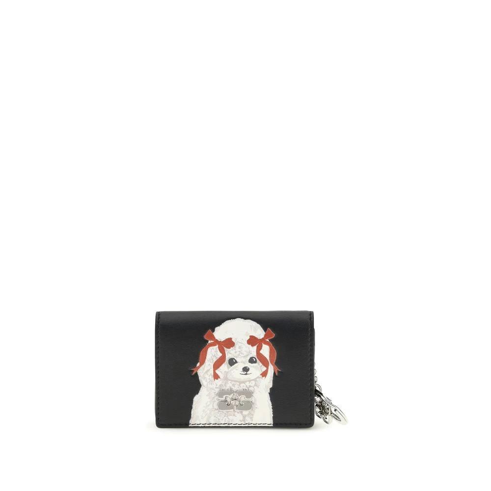 Portefeuille Ganni en polyester noir